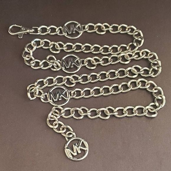 Michael Kors Silvertone Chain Link Belt M 38 Inches Long main image 5